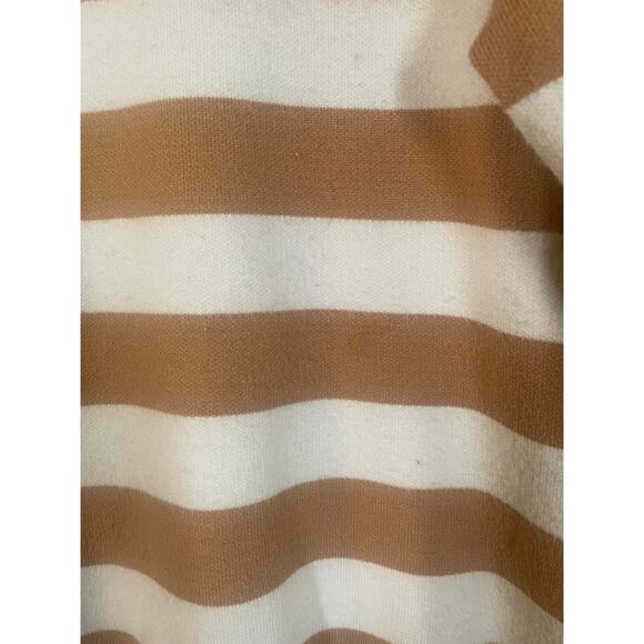 Anthropologie Maeve Carys Mock Neck Stripe Pullover Sweater L Neutral Minimalist - Picture 6 of 13